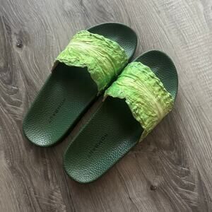 ROMBAUT Lettuce Leaf Slide Sandals Green Vegan Rubber Men’s 10 / EU 41